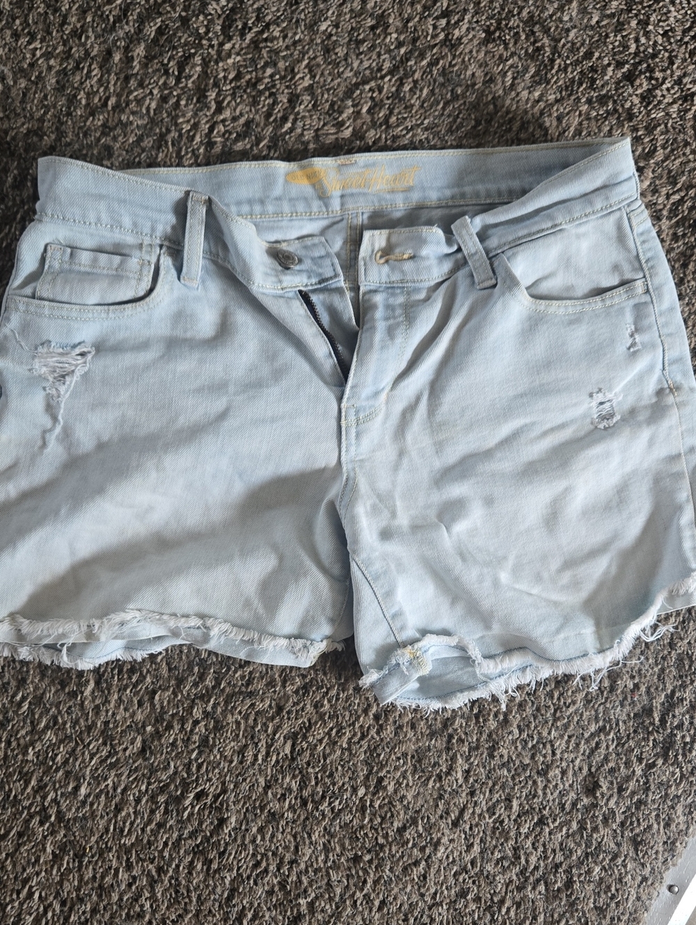 Light Blue Women's Distressed Denim old Navy Shorts 4